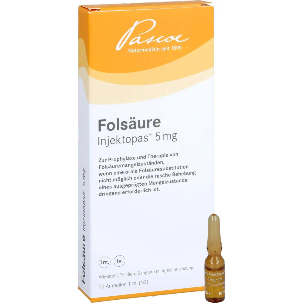 Folsäure Injektopas 5 mg Injektionslösung 10 St