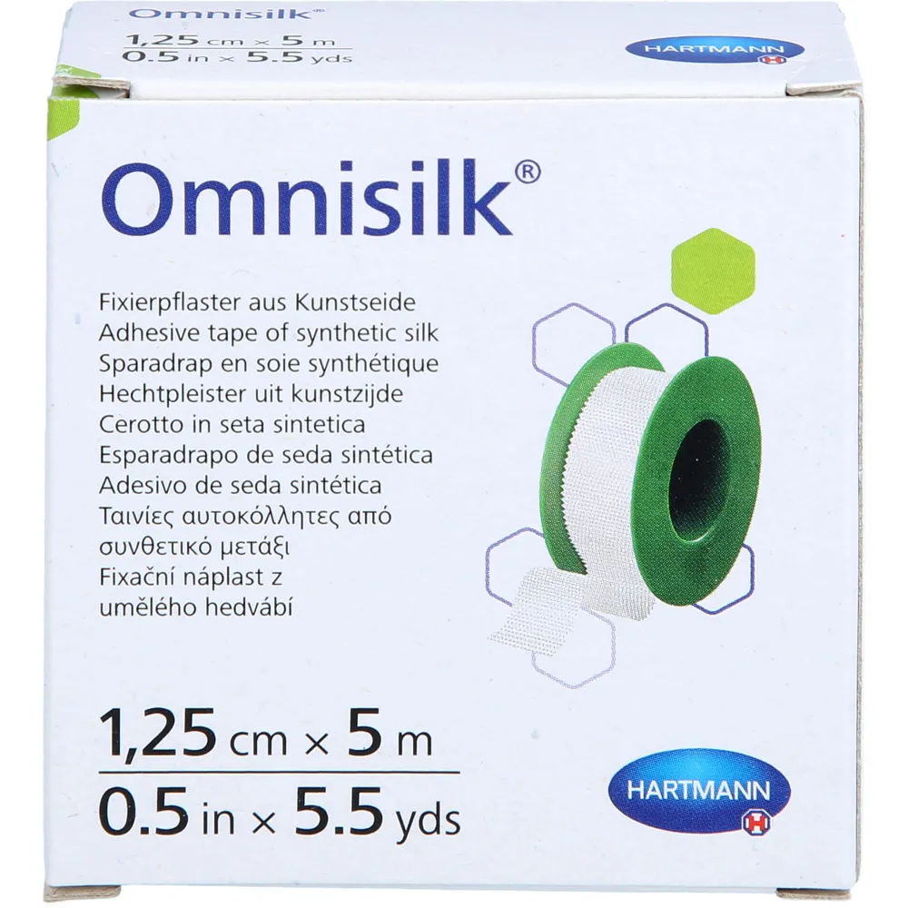 Omnisilk Fixierpflaster Kunstseide 1,25 cmx5 m 1 St