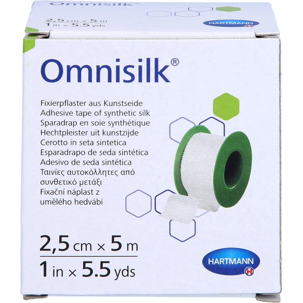 Omnisilk Fixierpflaster Kunstseide 2,5 cmx5 m 1 St