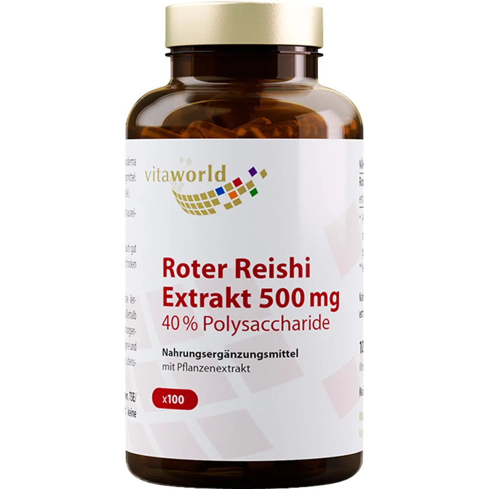 Roter Reishi Extrakt 500 mg 40% Polysacchar.Kaps. 100 St