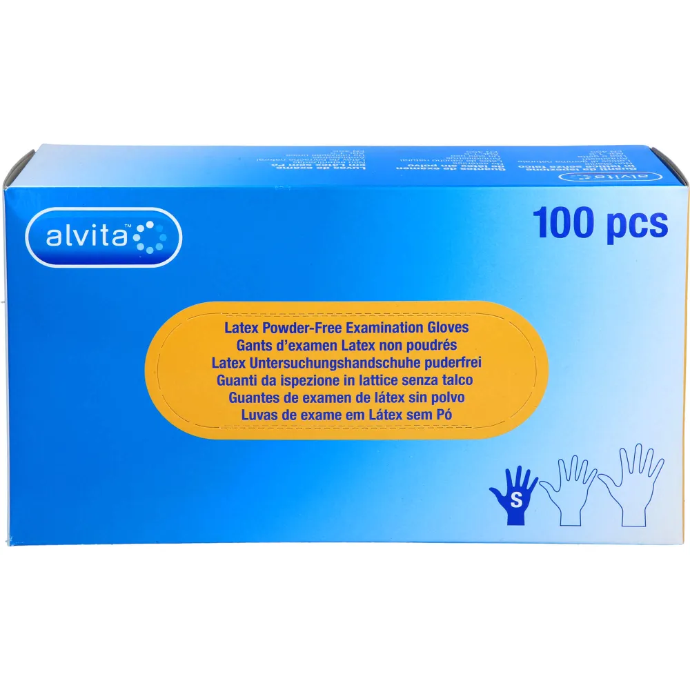 Alvita Latex Unt.Handschuhe unsteril puderfrei S 100 St