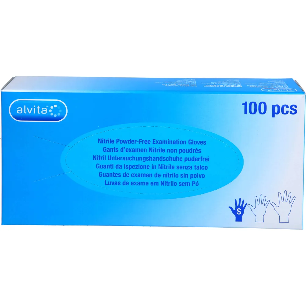 Alvita Nitril Unt.Handschuhe unsteril puderfrei S 100 St