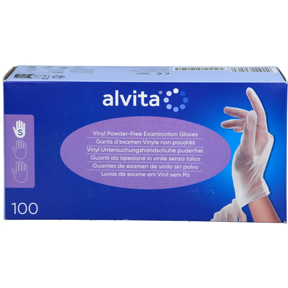 Alvita Vinyl Unt.Handschuhe unsteril puderfrei S 100 St