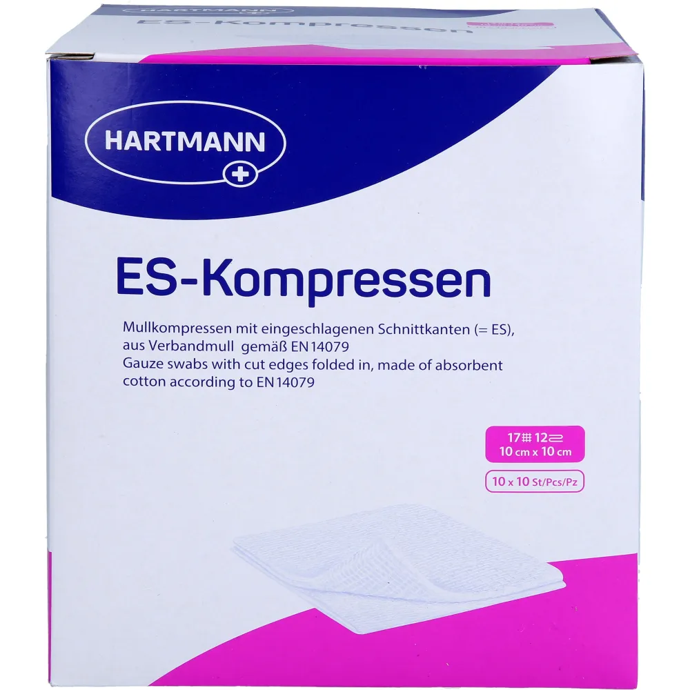 Es-Kompressen steril 10x10 cm 12fach Großpackung 100 St