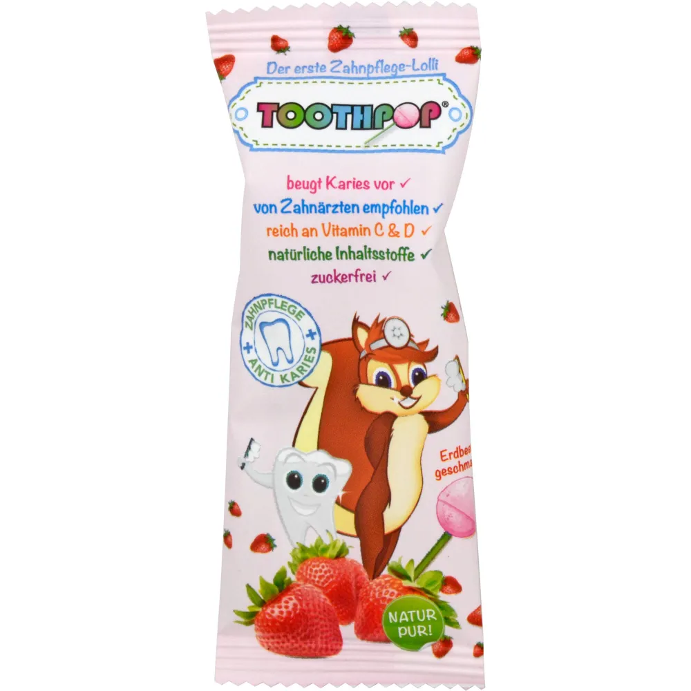 Toothpop Zahnpflege-Lolli Erdbeergeschmack 1 St