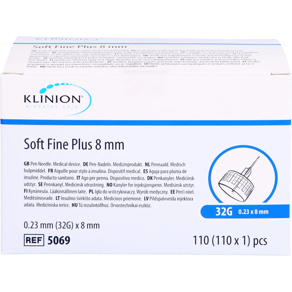 Klinion Soft fine plus Pen-Nadeln 32 G 0,23x8 mm 110 St