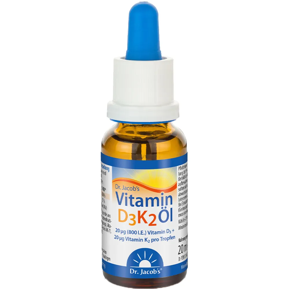 Vitamin D3K2 Öl 800 I.E.+20 µg D3+K2 Dr.Jacob's 20 ml
