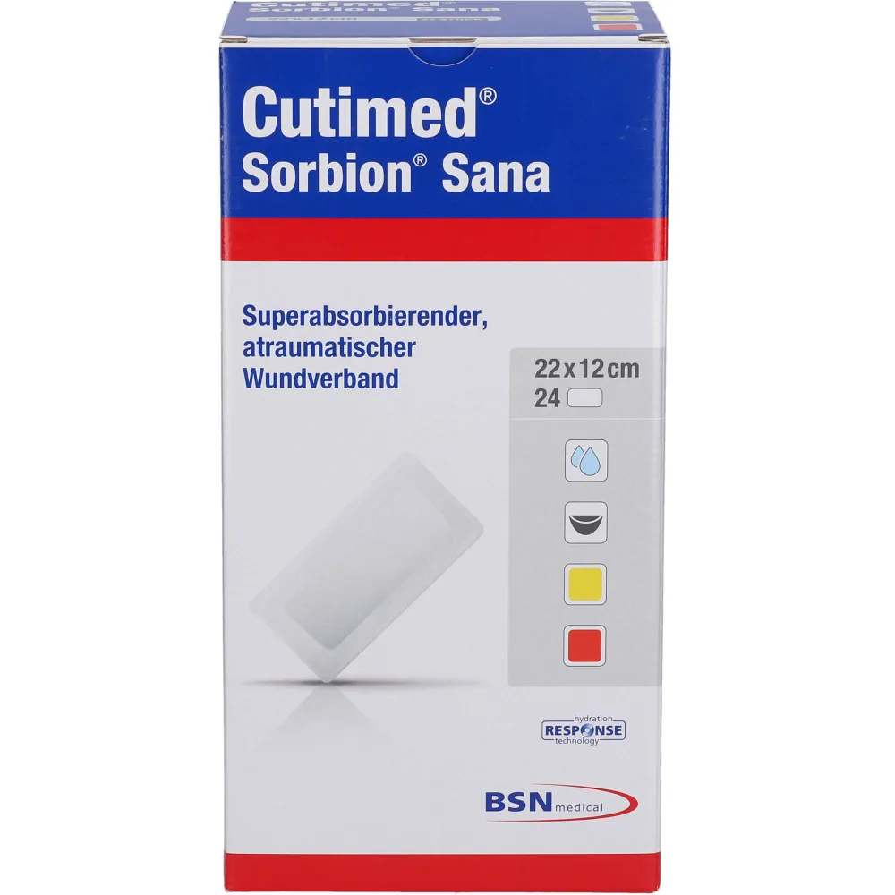 Cutimed Sorbion Sana Wundauflage 12x22 cm 24 St