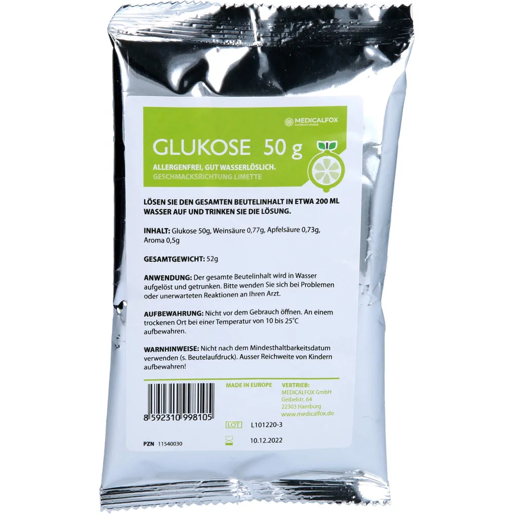 Glukose 50 g Limette Plv.z.Her.e.Lsg.z.Einnehmen 50 g