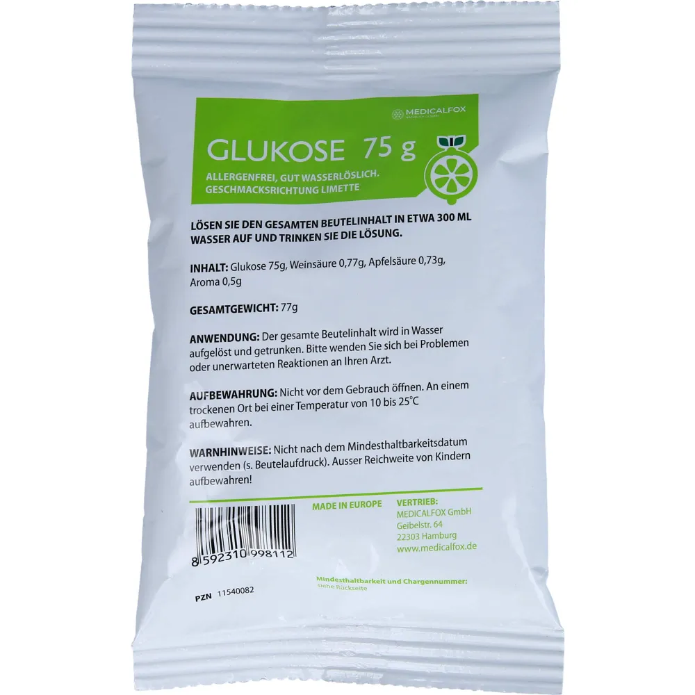 Glukose 75 g Limette Plv.z.Her.e.Lsg.z.Einnehmen 75 g