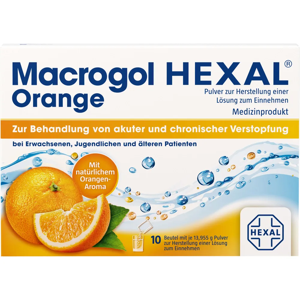 Macrogol Hexal Orange Plv.z.Her.e.Lsg.z.Einn.Btl. 10 St