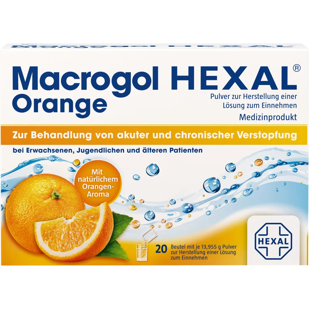Macrogol Hexal Orange Plv.z.Her.e.Lsg.z.Einn.Btl. 20 St