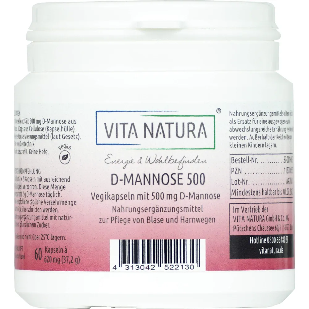 D-Mannose Kapseln 500 mg 60 St
