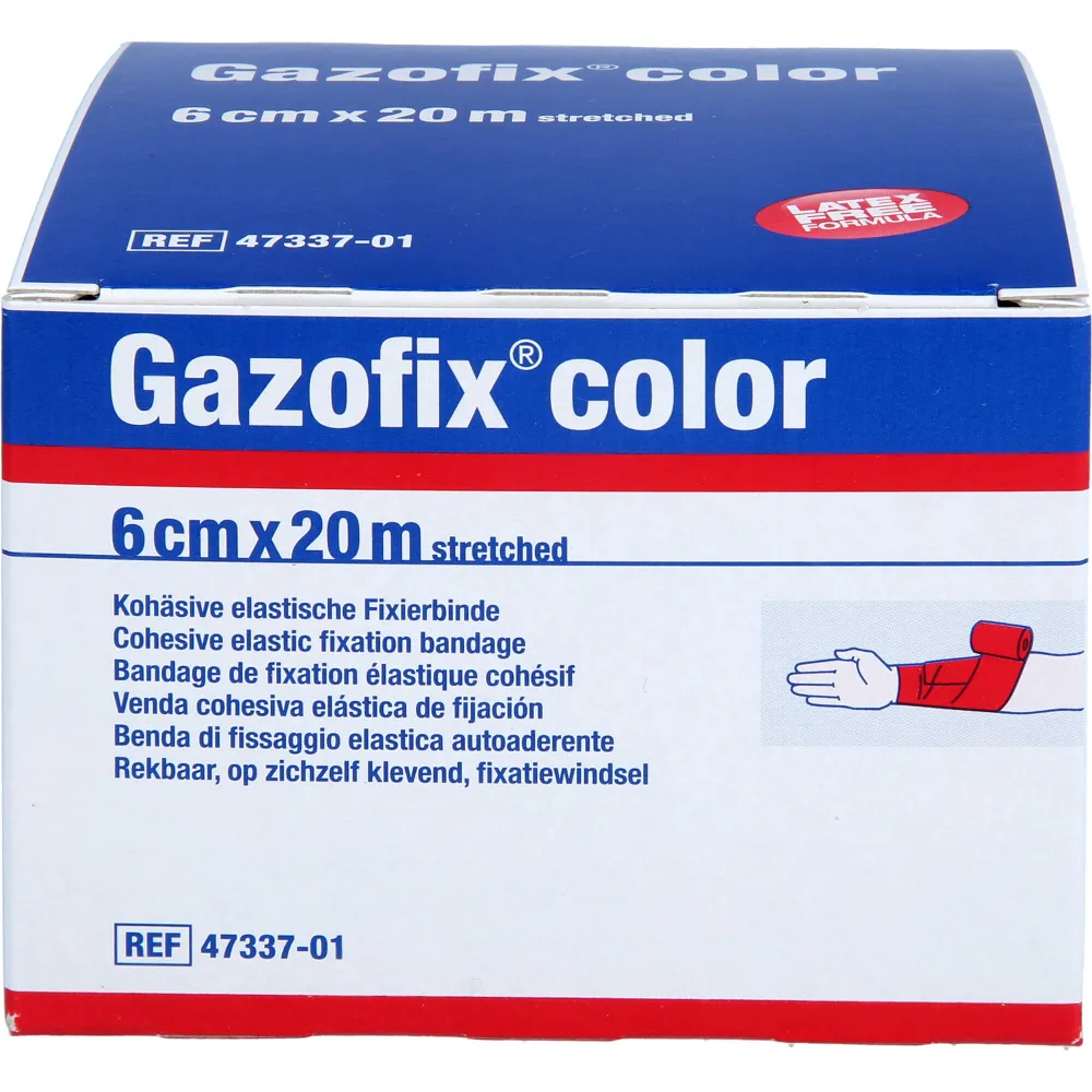 Gazofix color Fixierbinde kohäsiv 6 cmx20 m pink 1 St