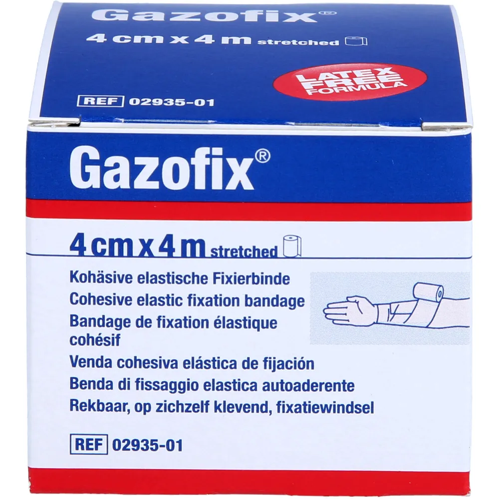Gazofix Fixierbinde kohäsiv 4 cmx4 m 1 St