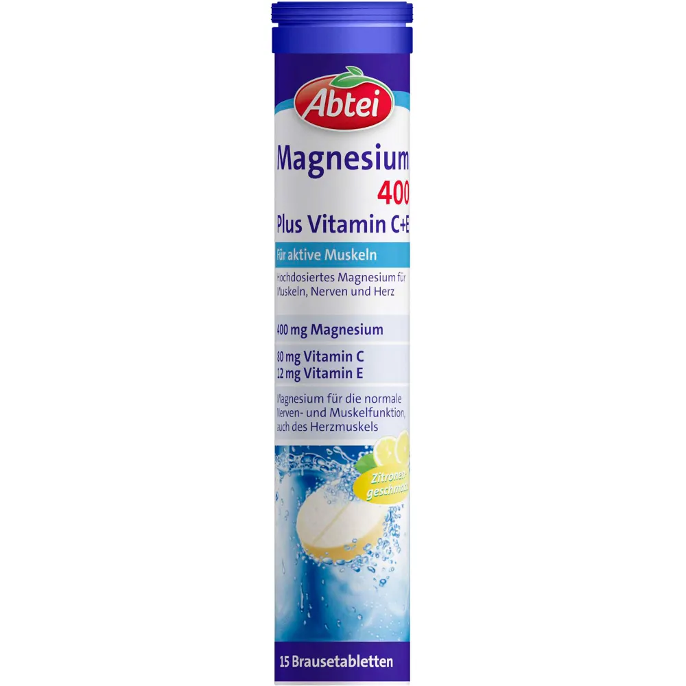 Abtei Magnesium 400 Plus Vitamin C+E Brausetabl. 15 St