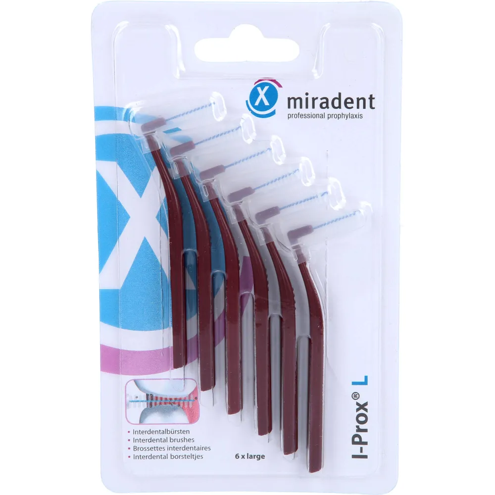 Miradent Interdentalbürste I-Prox L 0,8 mm bordea. 6 St