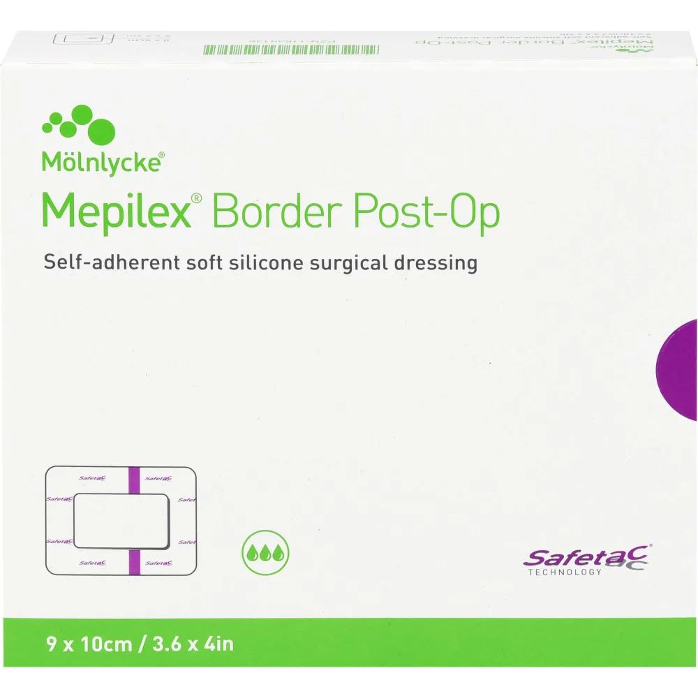 Mepilex Border Post-Op Verband haftend 9x10 cm 10 St