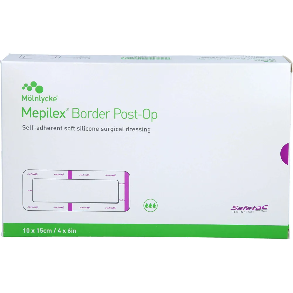 Mepilex Border Post-Op Verband haftend 10x15 cm 10 St