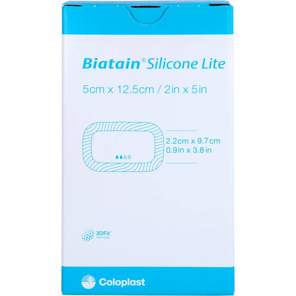 Biatain Silicone Lite Schaumverband 5x12,5 cm 5 St