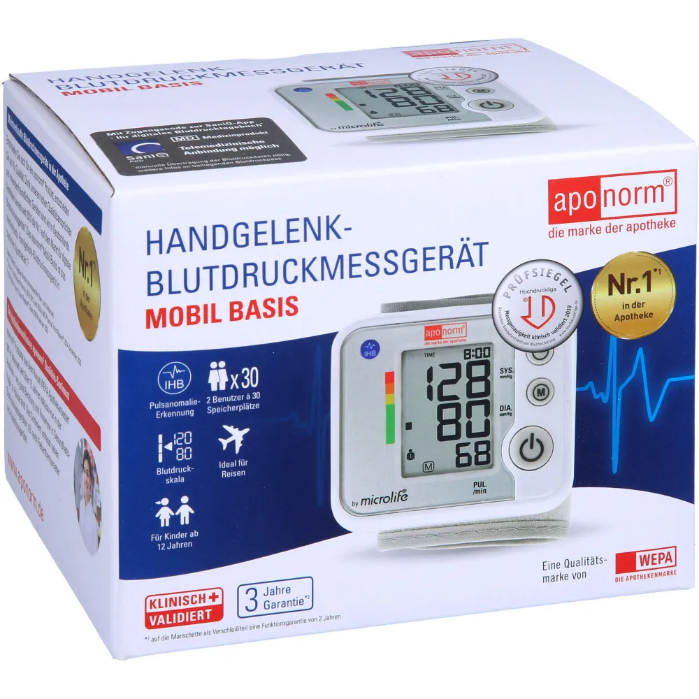 Aponorm Blutdruckmessgerät Mobil Basis Handgelenk 1 St