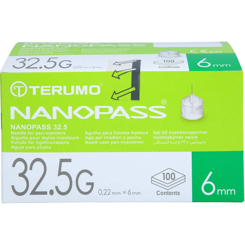Nanopass 32,5 Pen Kanüle 32,5 G 0,22x6 mm 100 St