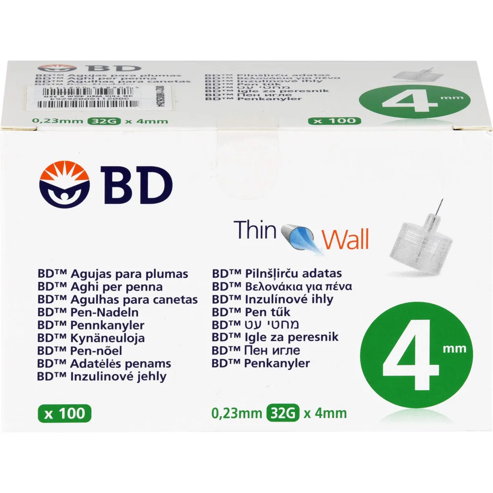 Bd Thin Wall Pen-Nadeln 0,23 32 Gx4 mm 100 St