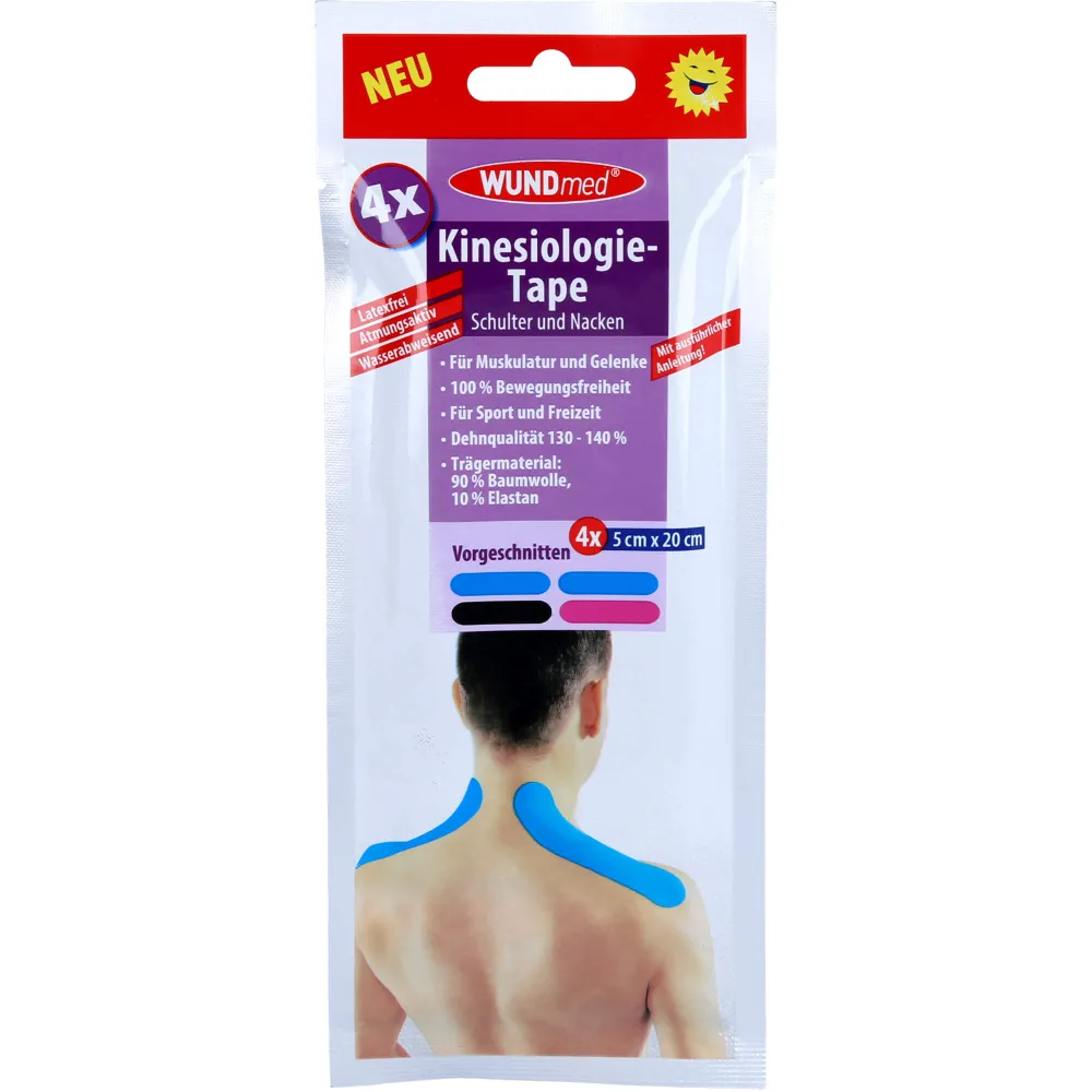 Kinesiologie Tape 5x20 cm Schulter+Nacken 4 St