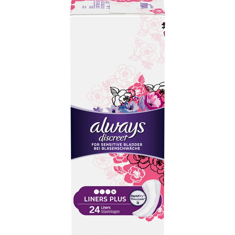Always discreet Inkontinenz Liner plus Slipeinlag. 24 St