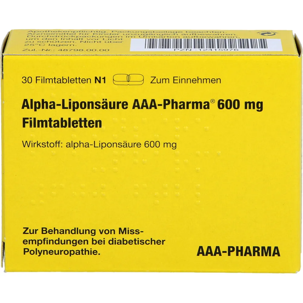 Alpha Liponsäure Aaa- Pharma 600 mg Filmtabletten 30 St