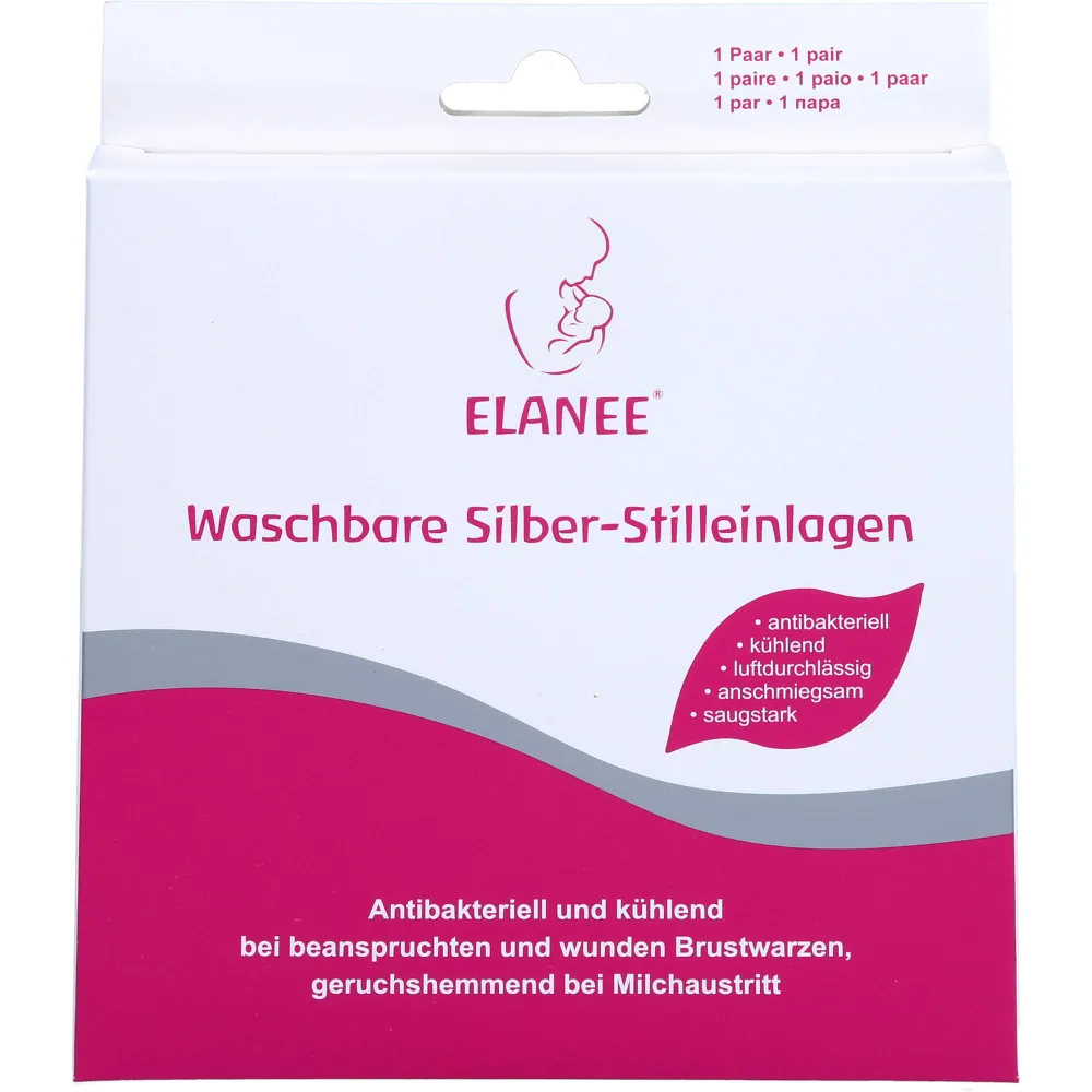 Elanee Stilleinlagen Silber waschbar 2 St