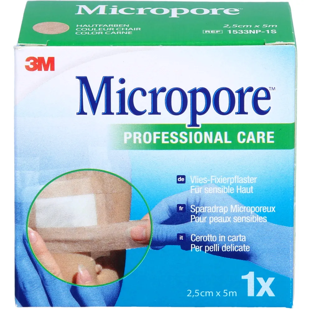 Micropore Vliespfl.2,5cmx5m haut 1533Np-1S 1 St