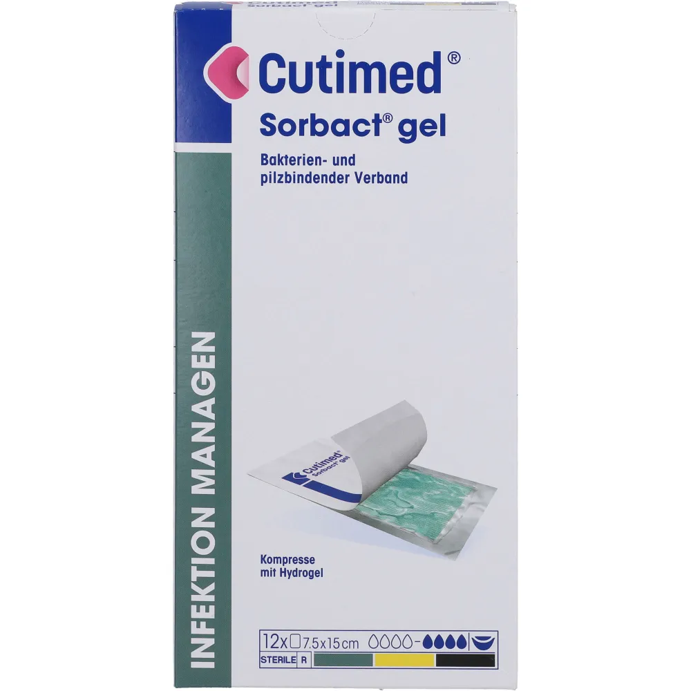 Cutimed Sorbact Gel Kompressen 7,5x15 cm 12 St