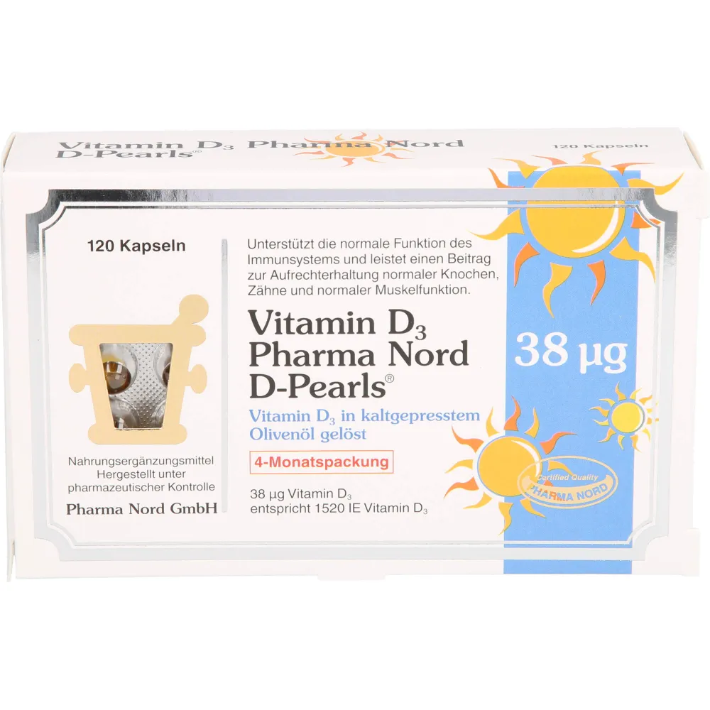 Vitamin D3 Pharma Nord D-Pearls 38 µg Kapseln 120 St