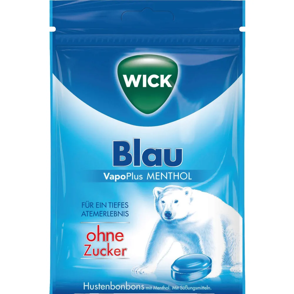 Wick Blau Menthol Bonbons o.Zucker Beutel 72 g