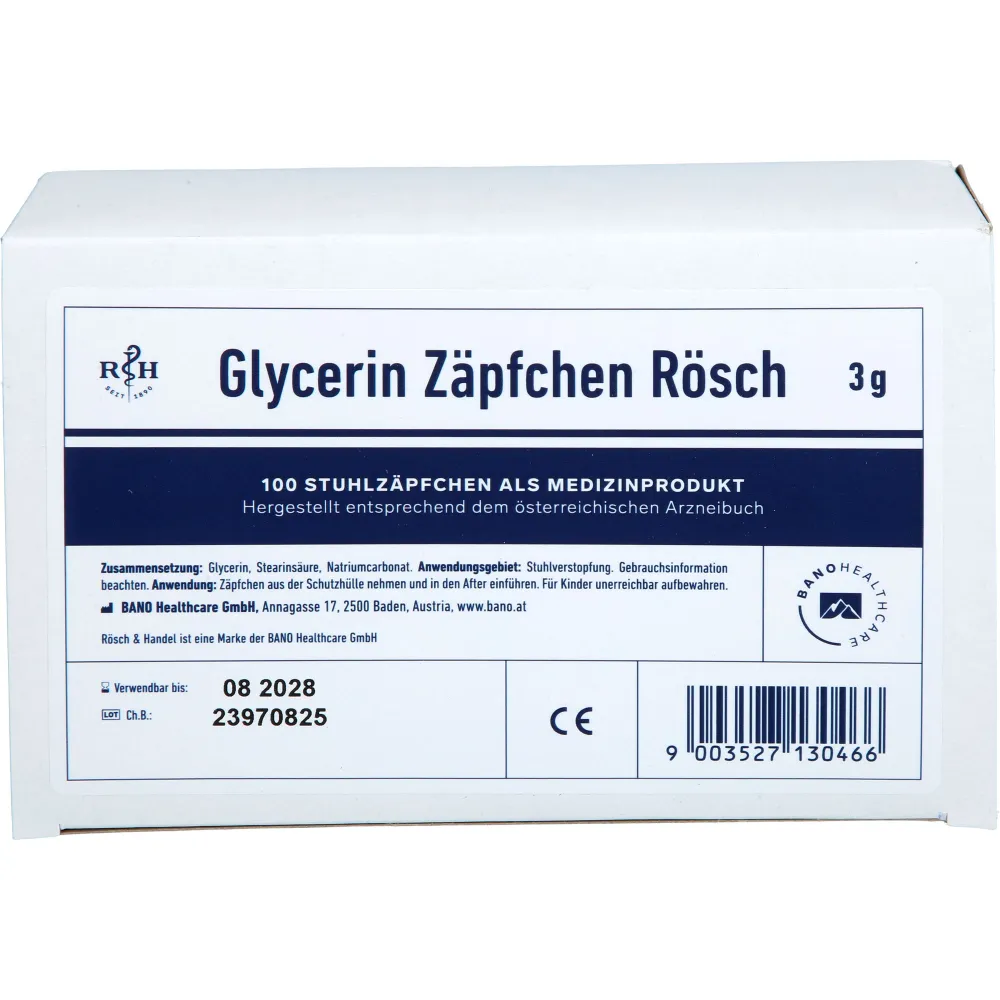 Glycerin Zäpfchen Rösch 3 g gegen Verstopfung 100 St