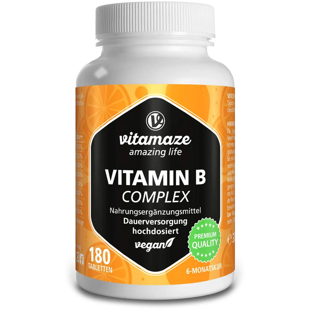 Vitamin B Complex hochdosiert vegan Tabletten 180 St