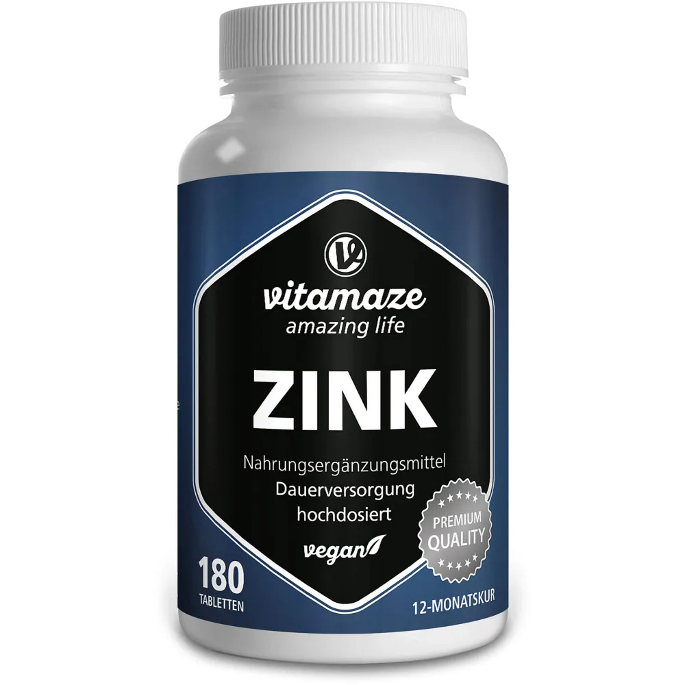 Zink 25 mg hochdosiert vegan Tabletten 180 St