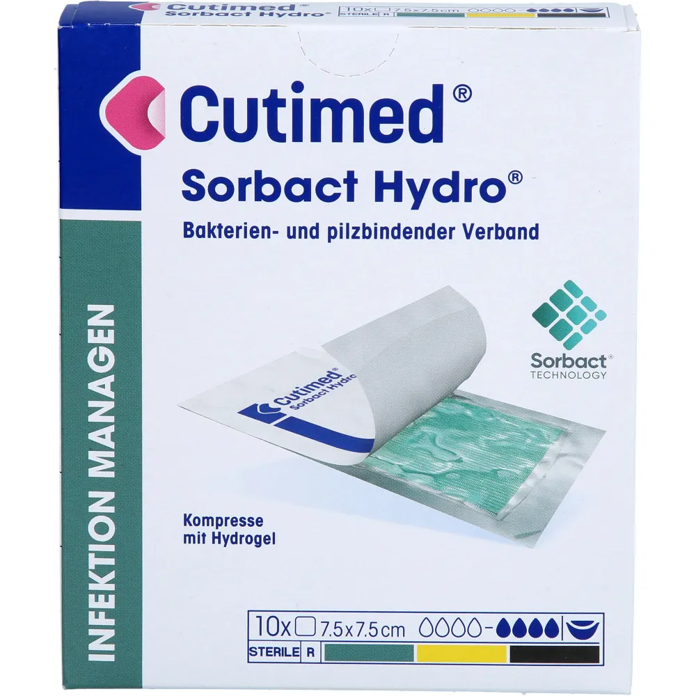 Cutimed Sorbact Gel Kompressen 7,5x7,5 cm 10 St
