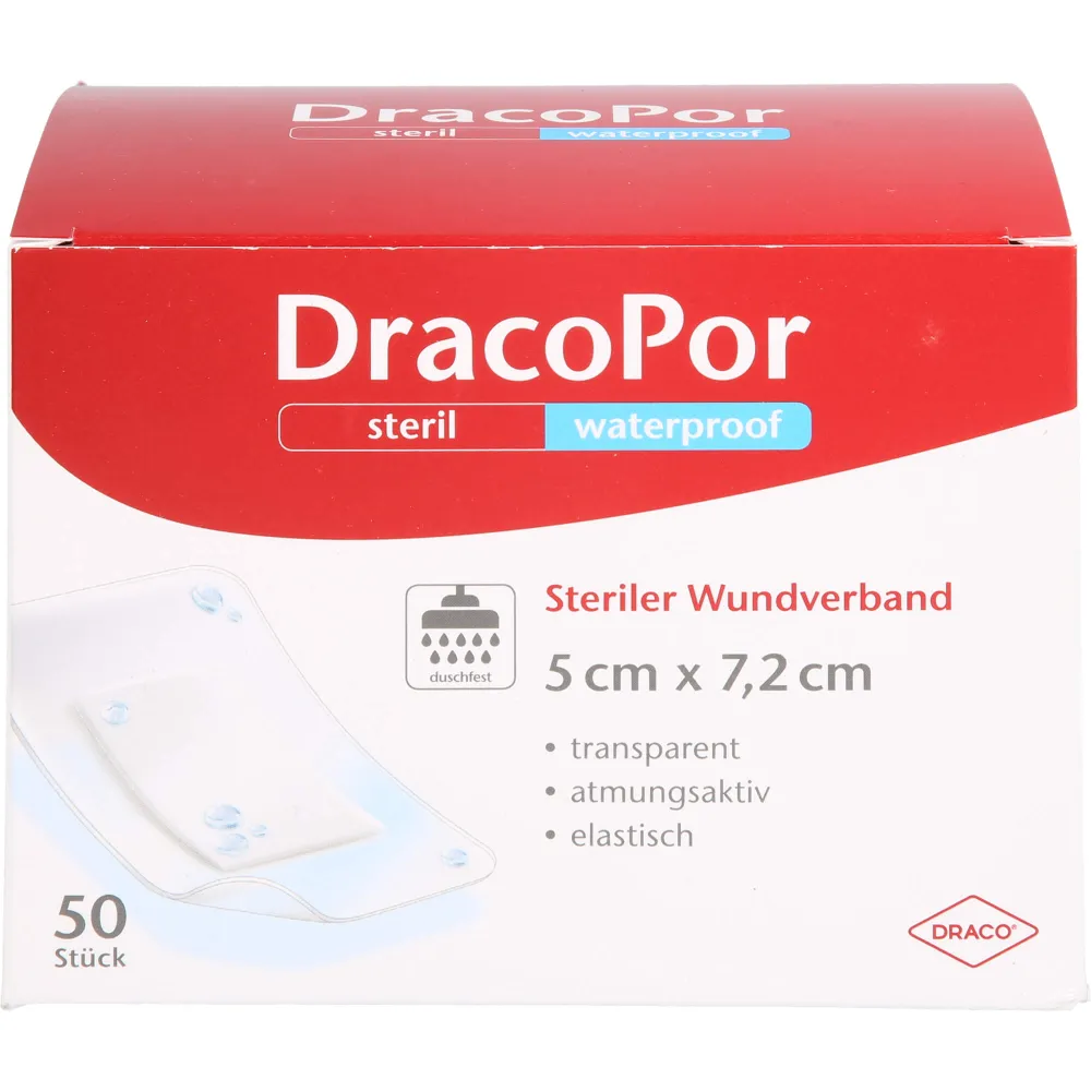Dracopor waterproof Wundverband 5x7,2 cm steril 50 St