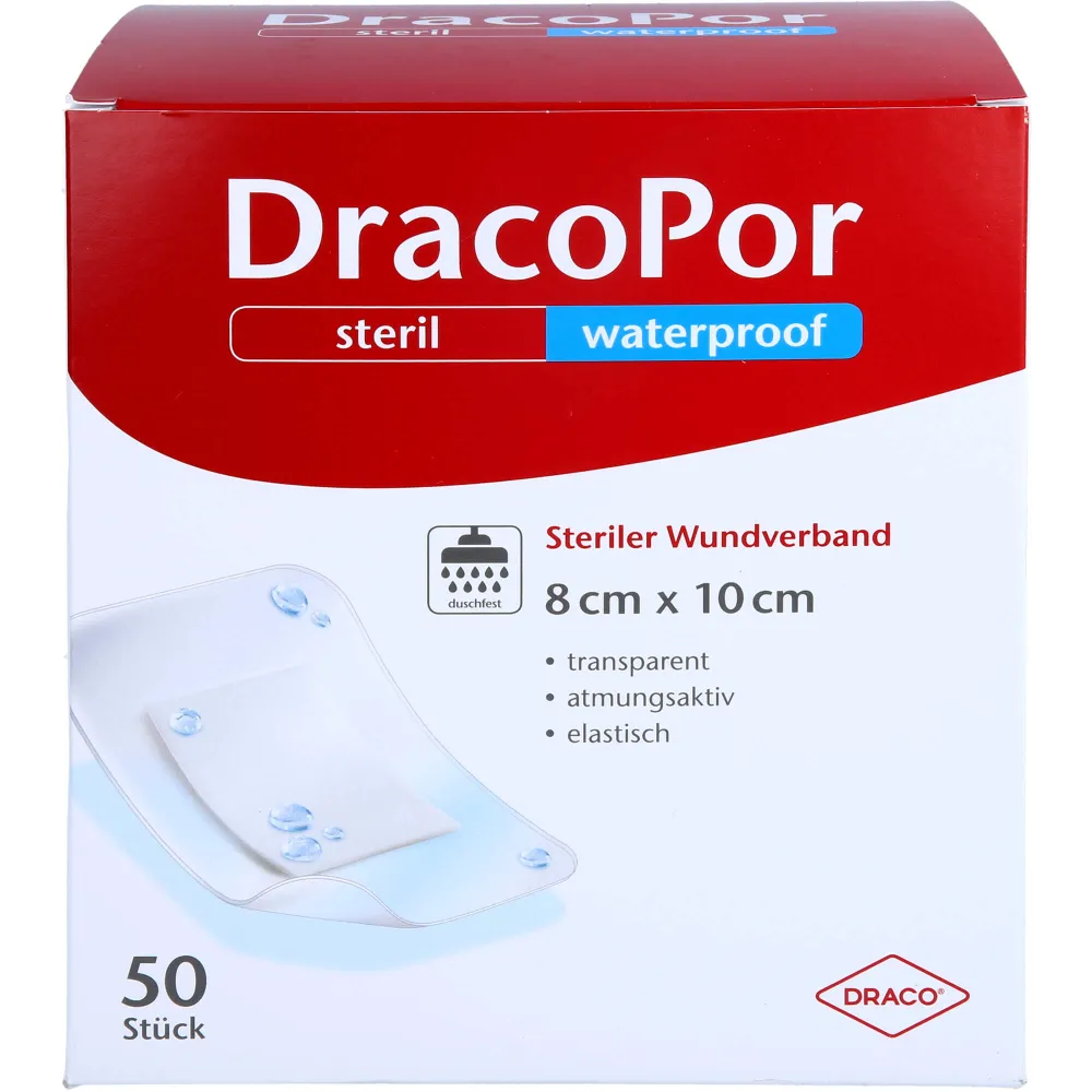 Dracopor waterproof Wundverband 8x10 cm steril 50 St
