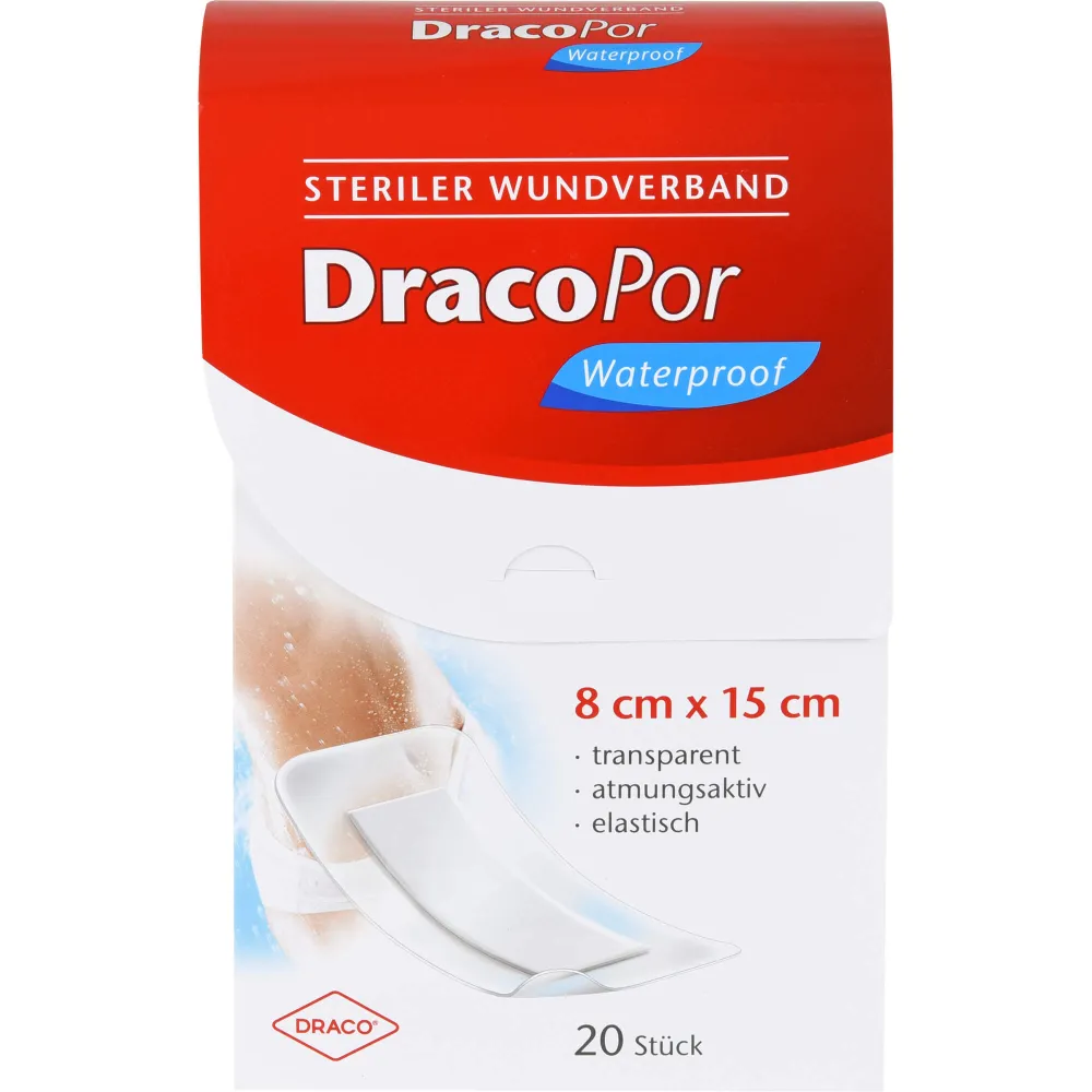 Dracopor waterproof Wundverband 8x15 cm steril 20 St