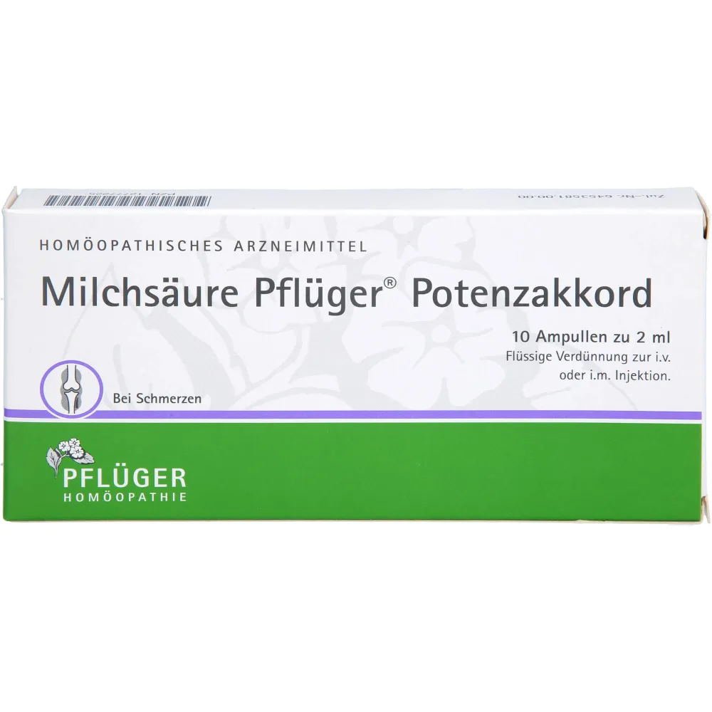 Milchsäure Pflüger Potenzakkord Inj.-Lsg.Amp. 10 St