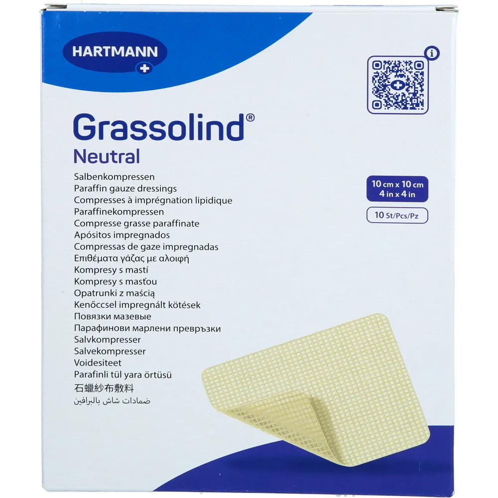 Grassolind Salbenkompressen 10x10 cm steril 10 St