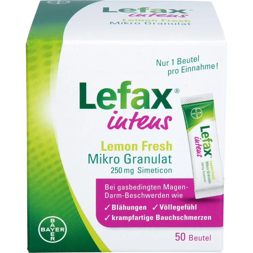 Lefax intens Lemon Fresh Mikro Granul.250 mg Sim. 50 St