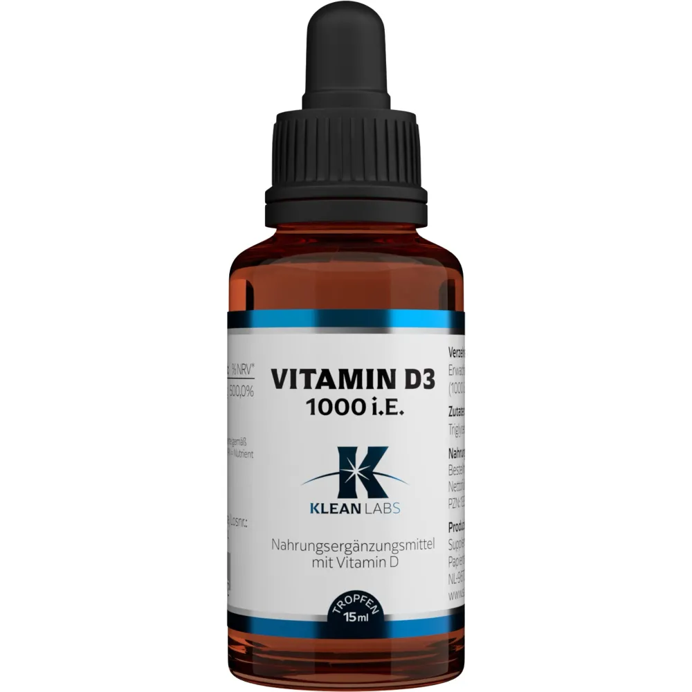 Vitamin D3 1000 I.E. pro Tropfen Klean Labs 15 ml