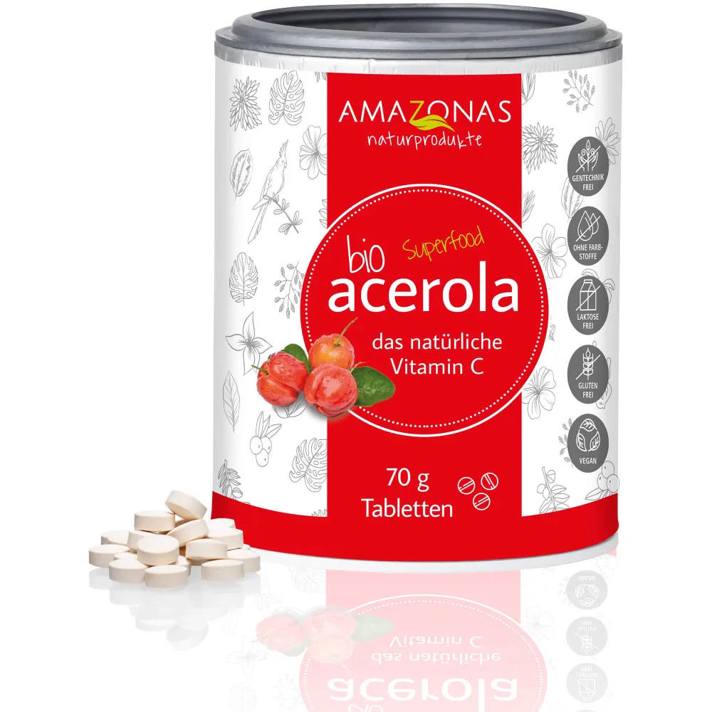 Acerola 100% Bio natürliches Vit.C Lutschtabletten 70 g