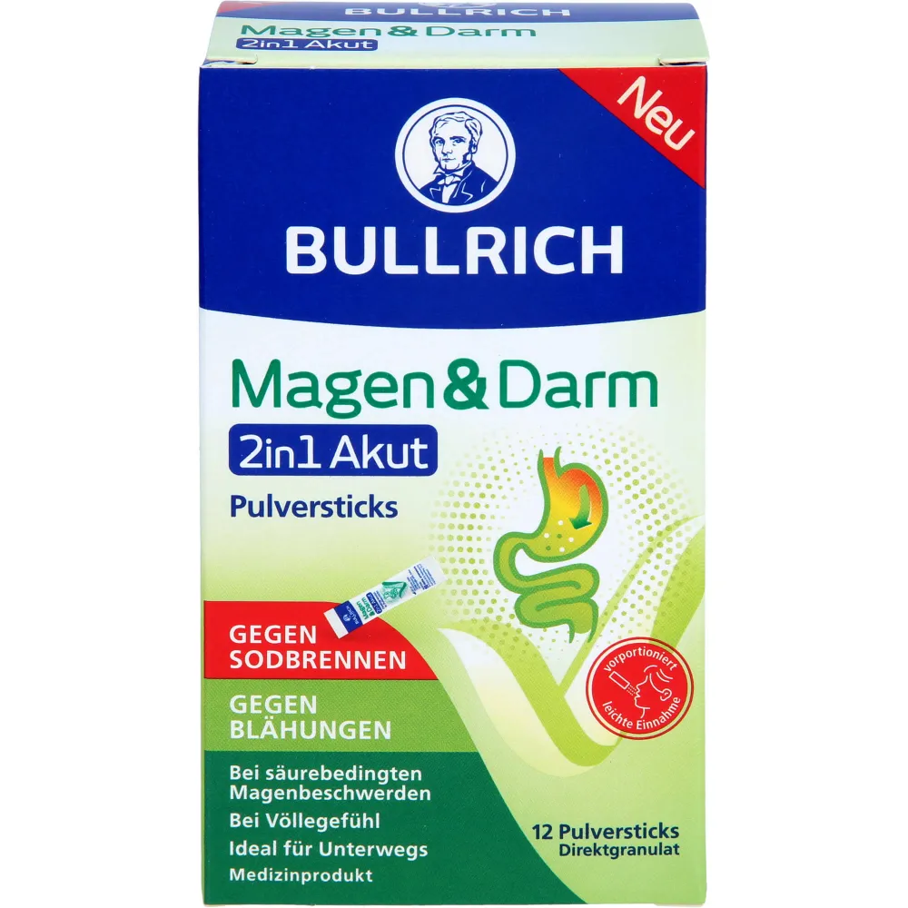 Bullrich Magen & Darm 2in1 Akut Pulver Sticks 12 St