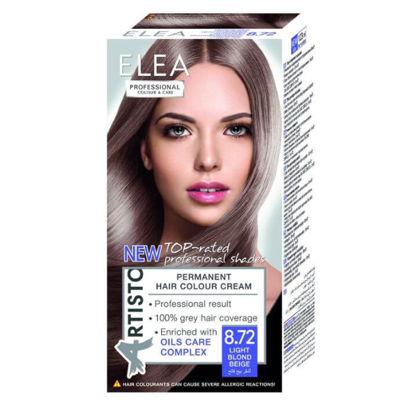 Vopsea de par Artisto 8.72 - Blond-Deschis Bej, Elea Professional | 123 ml