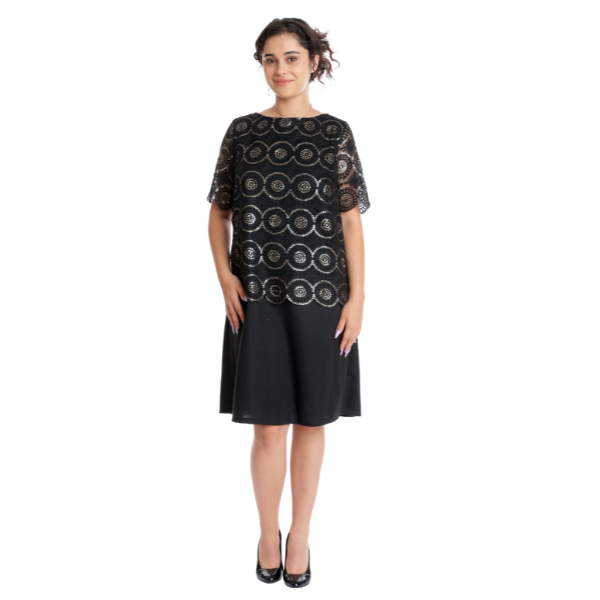 Rochie CT24082 negru/auriu, Cesy | marimea S